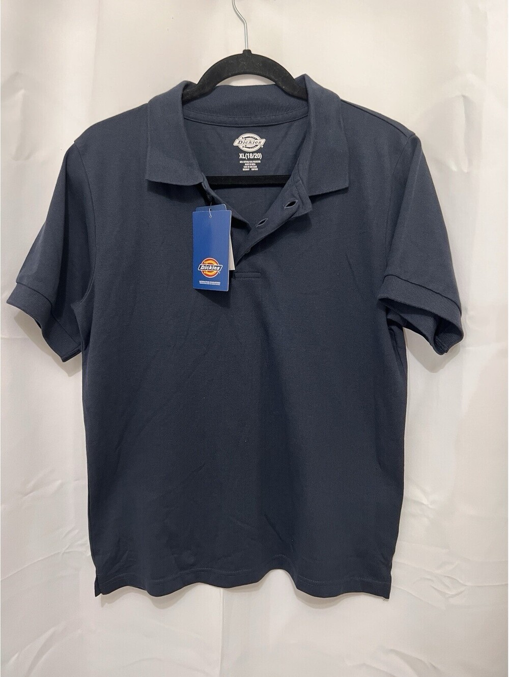 NEW WITH TAGS ā Dickies Kids' Pique Polo Shirt - Navy - Size XL (18/20)